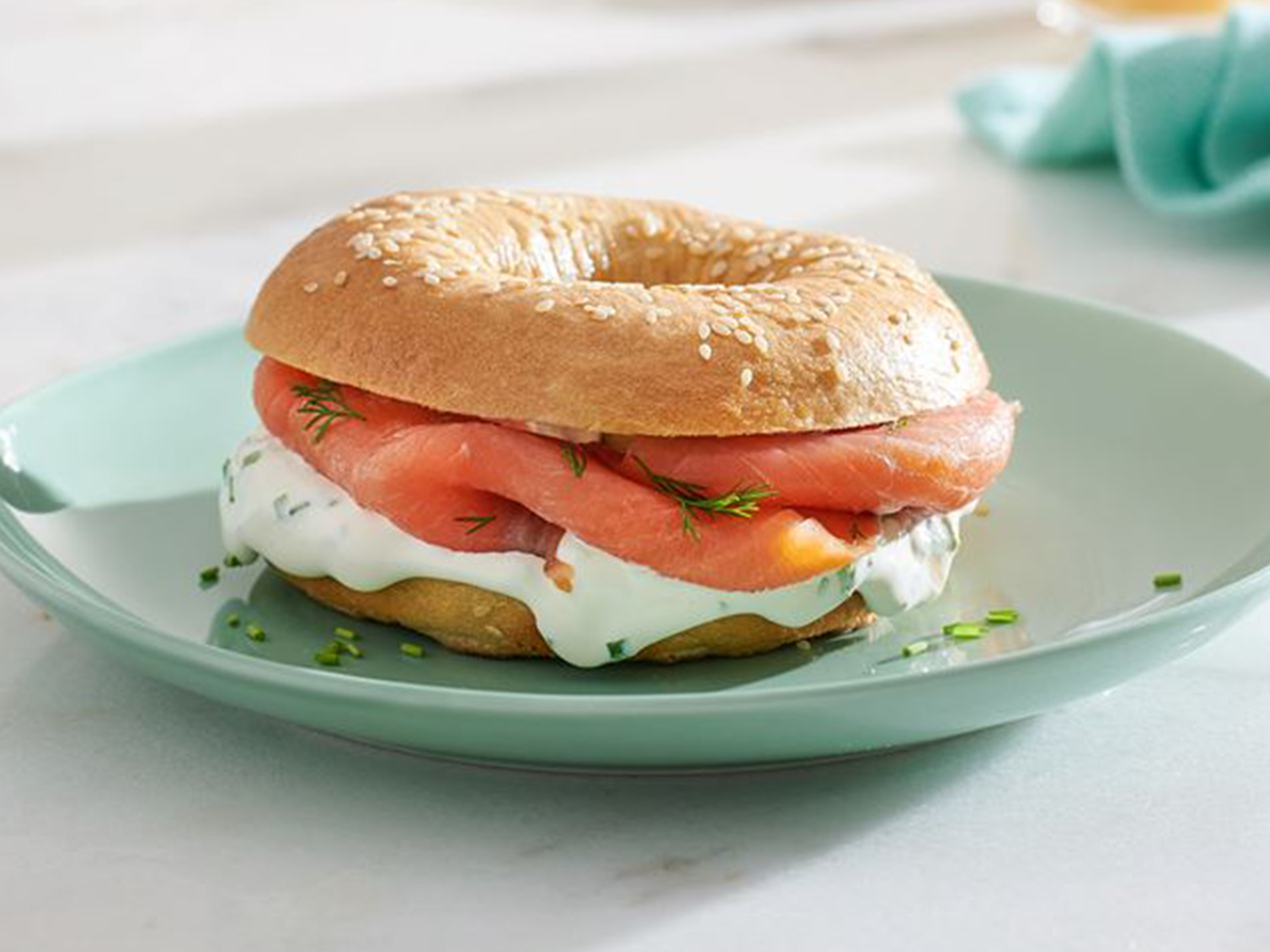 خبز البيغيل بجبنة الكريم