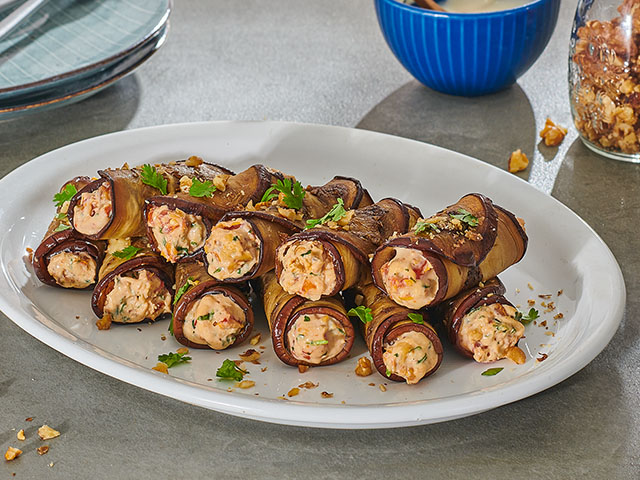 Eggplant Rolls with Cream Cheese