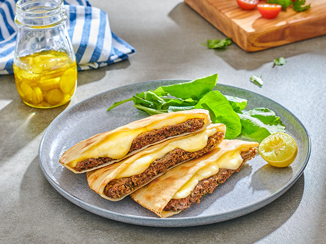 Arayes (Middle Easten Meat Stuffed Pita)
