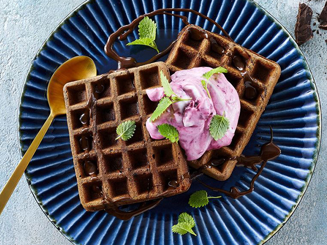 Chocolate Belgian waffles