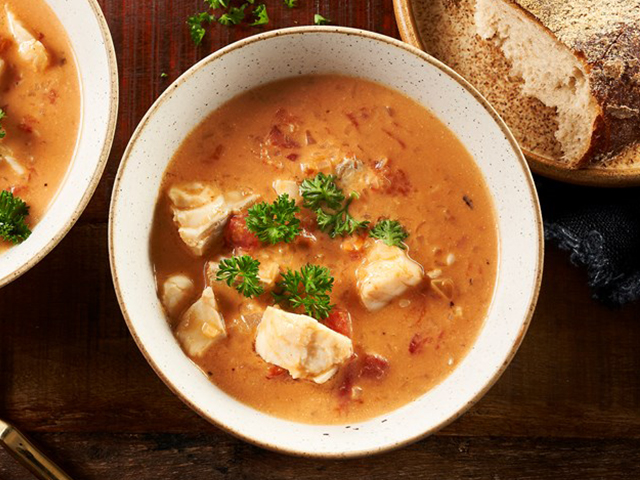 Fish soup with tomatoes