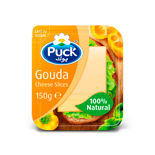 8 Puck® Natural gouda slices