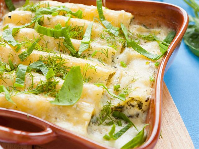 Spinach and ricotta cannelloni
