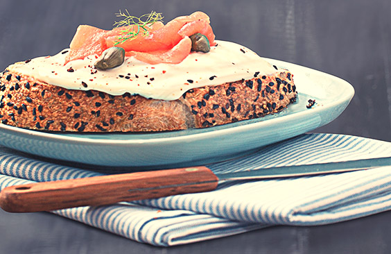 Salmon and Cream Cheese Bruschetta