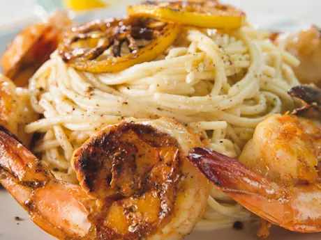 Spaghetti and Spicy Prawns