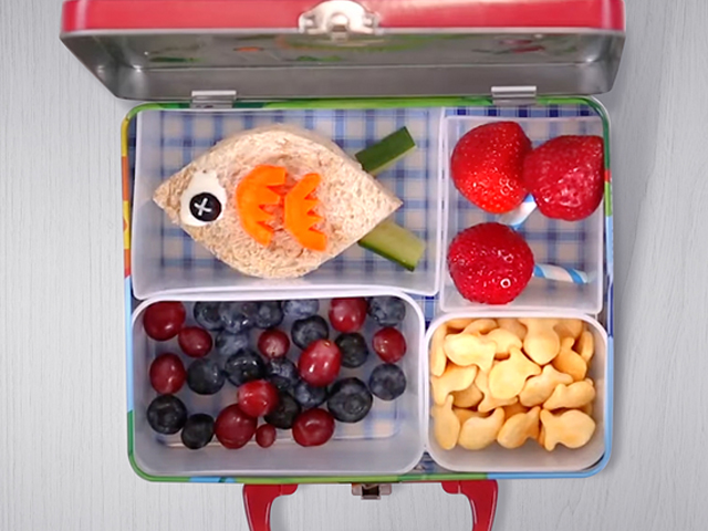 Fish Sandwich Lunchbox with Puck Cheese Triangles