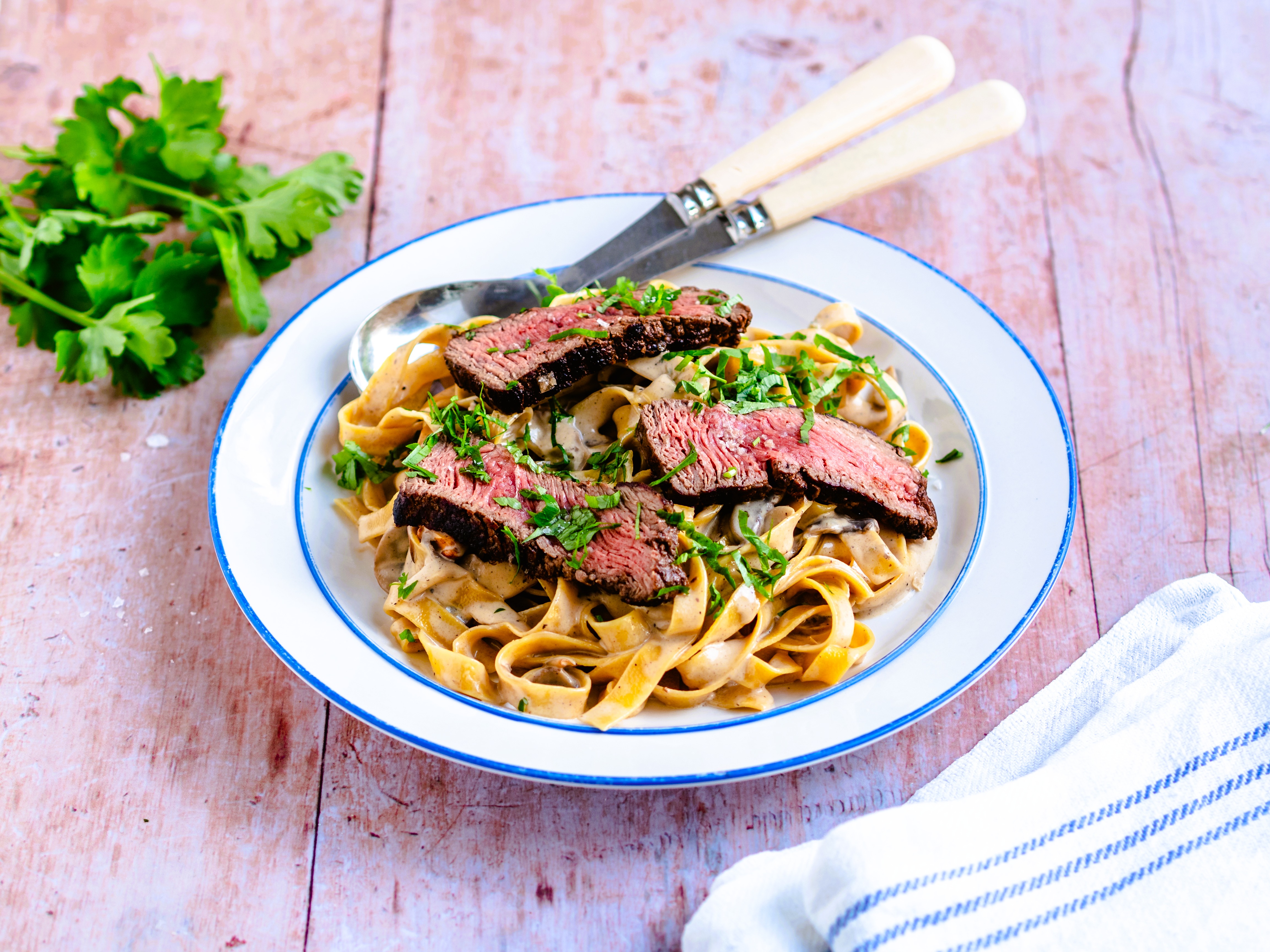 Steak fettuccine