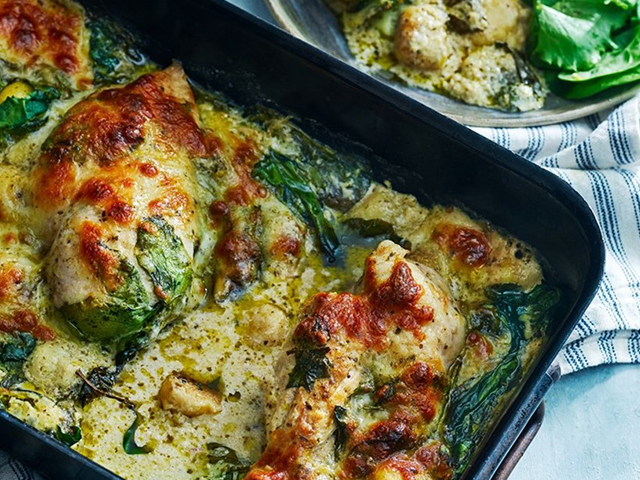 Oven baked chicken with gnocchi