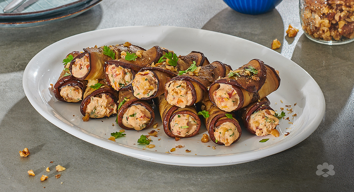 Eggplant Rolls with Cream Cheese