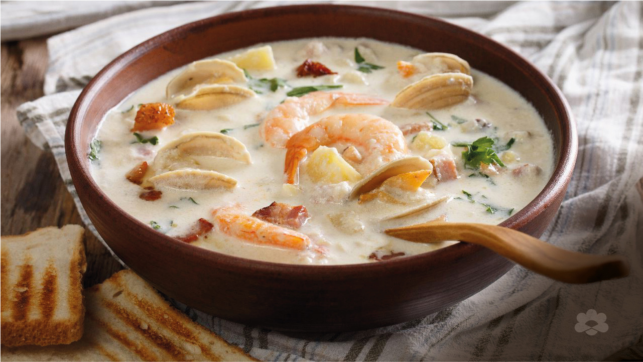 شوربة كريمة المأكولات البحرية