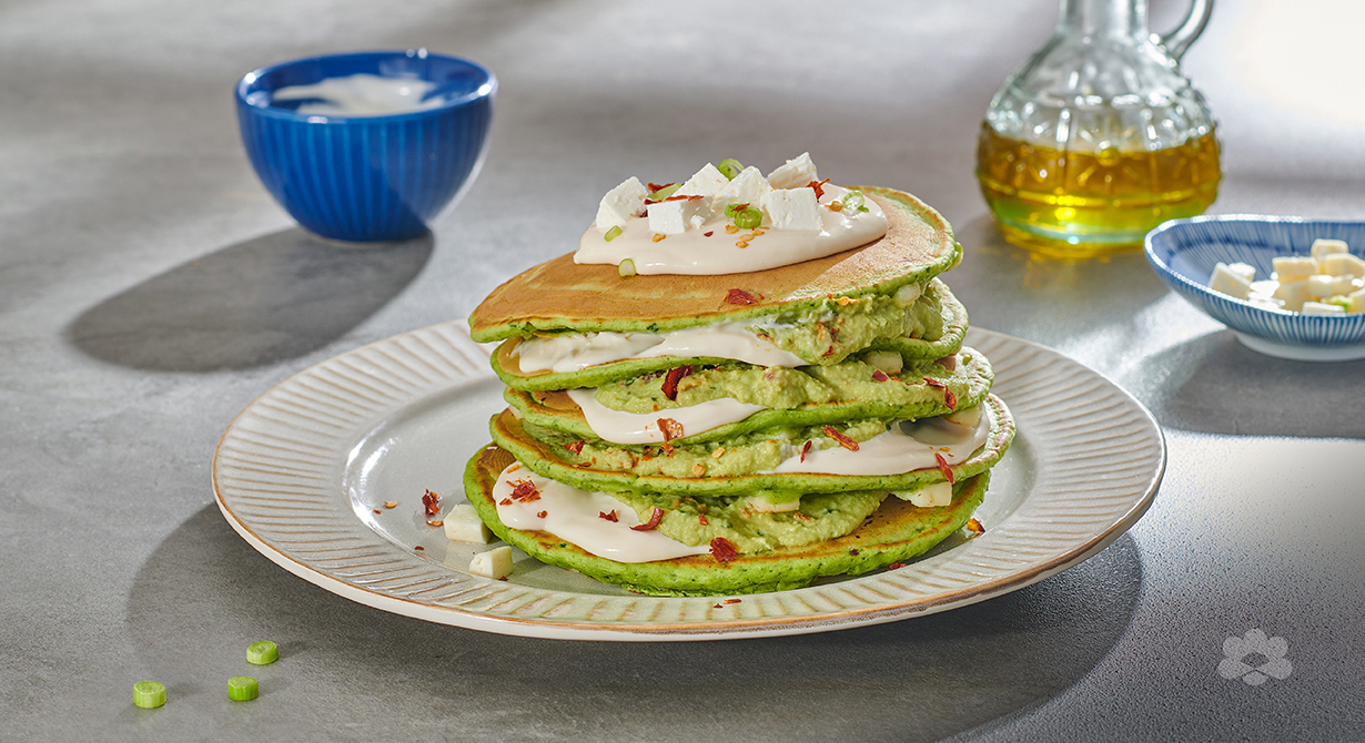 Feta Pancakes with Guacamole