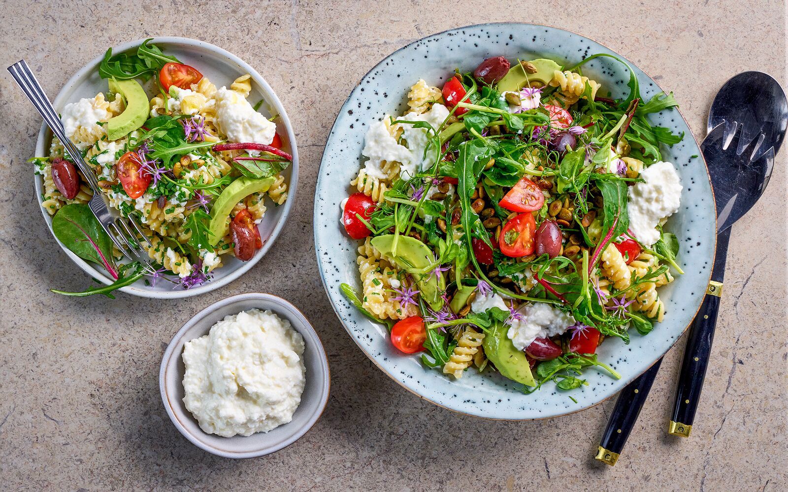 Cottage cheese pasta salad 