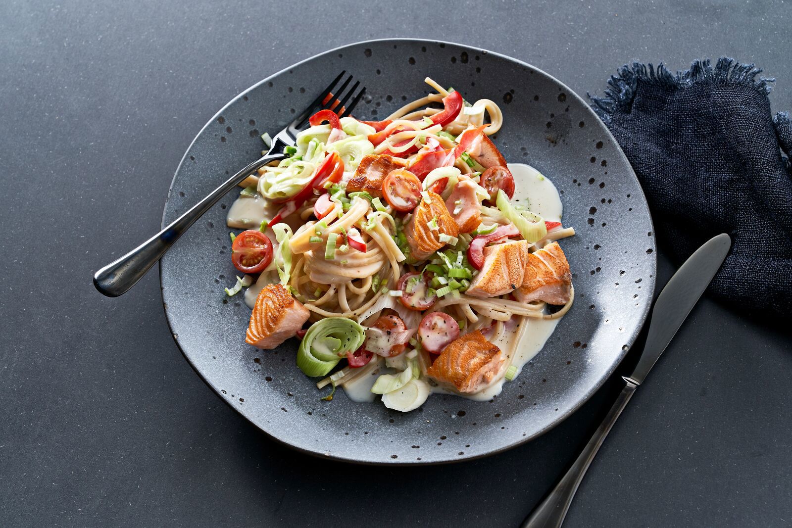 Salmon and Leek Pasta